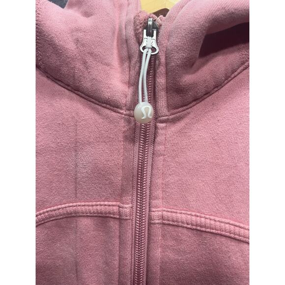 Lululemon Scuba Hoodie Full Zipper Washed Qicksand Mauve Pink Size 4 Rare - Picture 5 of 9
